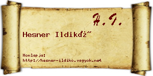 Hesner Ildikó névjegykártya